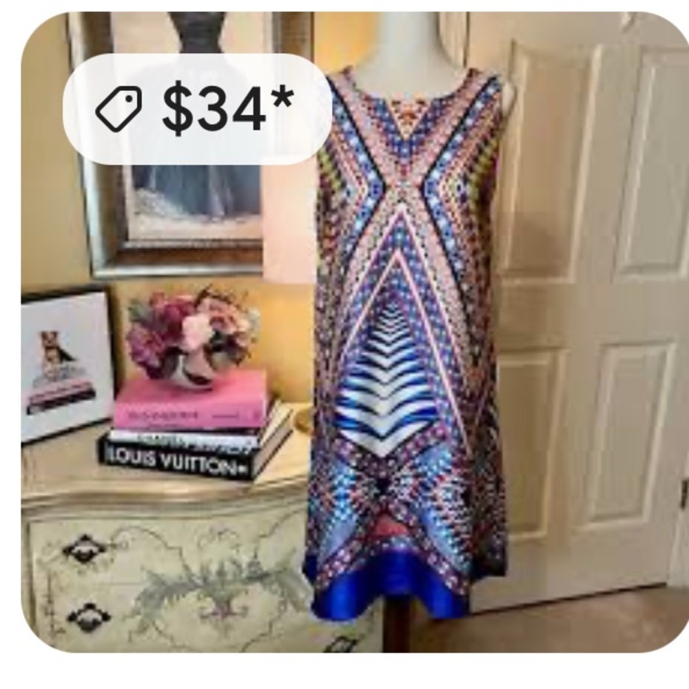 Colorful Geometric Pattern Dress - Picture 2 of 4